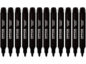 Marker permanentny OFFICE PRODUCTS okrągły 1-3mm czarny 12 sztuk
