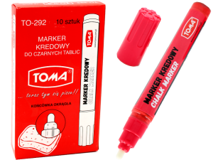 Marker kredowy TOMA TO-292 4,5mm czerwony 10 sztuk