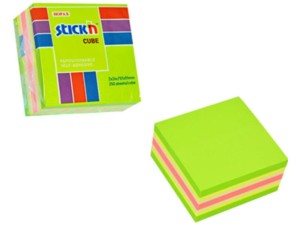 Kostka samoprzylepna Stick`n 51x51mm zielona neon pastel 250k