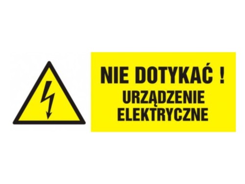 Tablica HB001 AC FN 3,7x10,5cm Ne dotykać!