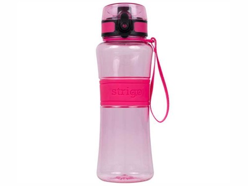 Bidon Strigo z gumowych uchwytem 600ml różowy