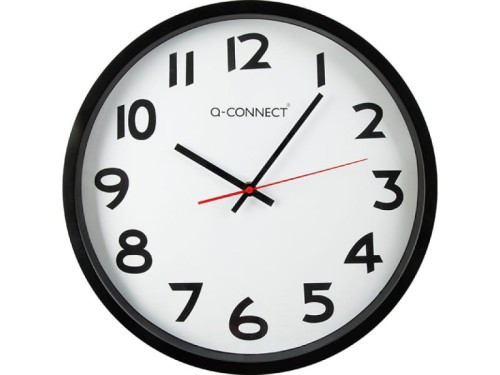 Zegar ścienny Q-Connect plastikowy 35cm czarny