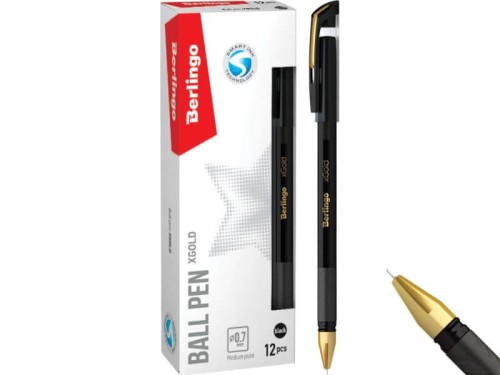 Długopis kulkowy Berlingo xGold 0,7mm czarny 12 sztuk