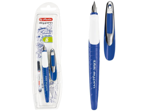 Pióro wieczne Herlitz My Pen M dla leworęcznych niebiesko-białe