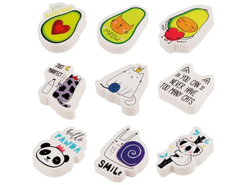 Gumka ołówkowa MESHU Cute Friends 40x30x13mm mix wzorów