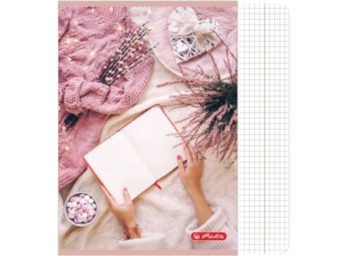 Zeszyt Herlitz Flat Lay A5 w kratkę 60 kartek Notatnik, różowy sweter 