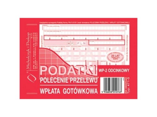 Polecenie przelewu Podatki 2-odcinkowe Mipro A6 47