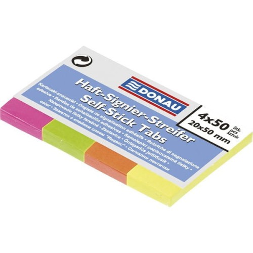 Zakładki indeksujące DONAU 50x20 neon 4 kolory /-7576001PL-99/