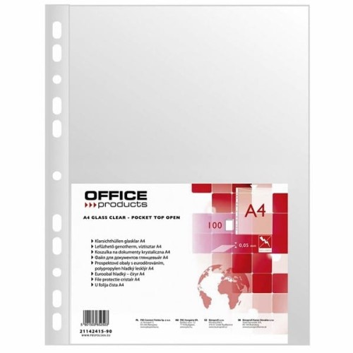 Koszulka zawieszkowa A4 50mic krystaliczna OFFICE PRODUCTS 100szt /21142415-90/