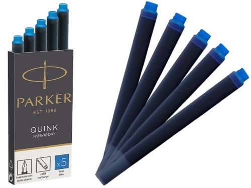 Naboje do piór Parker QUINK niebieskie  zmywalne 5 sztuk
