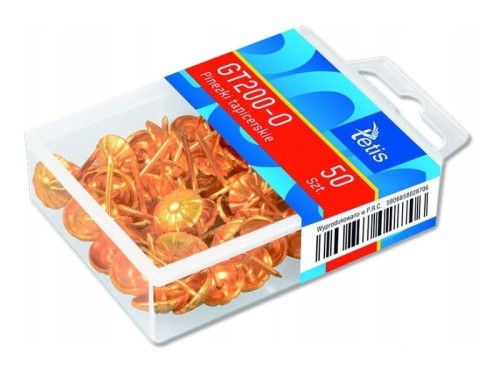 Pinezki tapicerskie Tetis GT200-O złote 50 sztuk