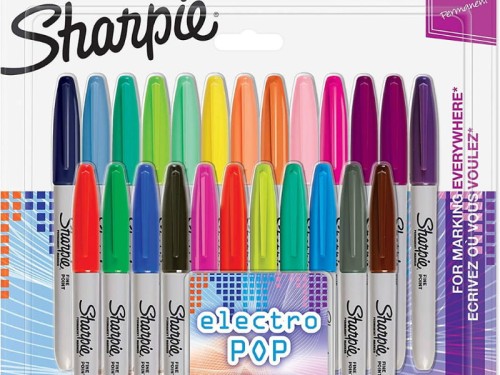 Zestaw markerów permanentnych Sharpie Fine Electro Pop 24 kolory