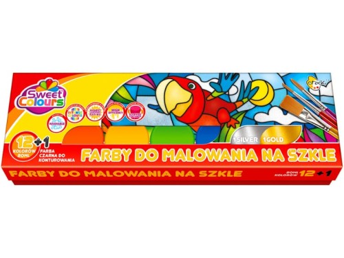 Farby witrażowe do malowania na szkle Sweet Colours 12+1 kolorów 20ml