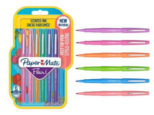 Flamastry pachnące PaperMate Flair Scented M 0,8mm 6 kolorów blister