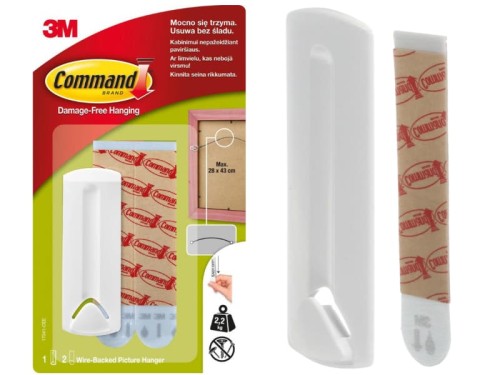 Haczyki COMMAND Do Ramek 1 Haczyk i 2 Duże Paski Białe /3M-UU007832171/
