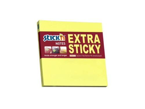 Karteczki samoprzylepne Stick'n Extra Sticky 76x76mm 90 kartek żółty neon