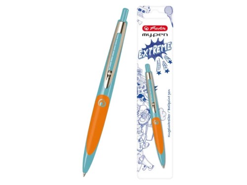 Długopis Herlitz My pen turkusowo-pomarańczowy blister