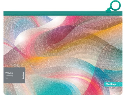 Teczka koperta z suwakiem Berlingo Waves A4 180 µm