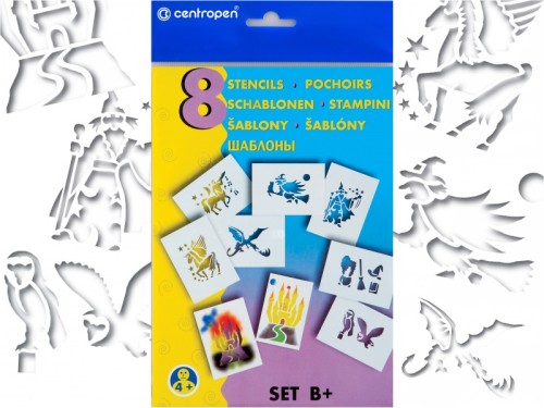 Szablony Centropen "B+" Stencils 9996 8 wzorów