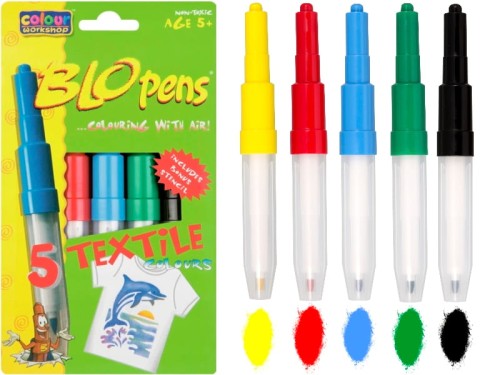 Dmuchane mazaki do tkanin Centropen Blopen Textile 5 kolorów + 1 szablon