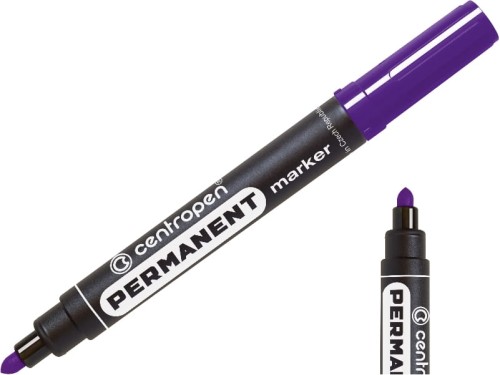 Marker Permanentny Centropen 8566 gruby 2,5mm fioletowy