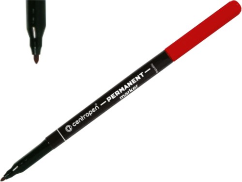 Marker permanentny Centropen 2536 cienki 1 mm czerwony