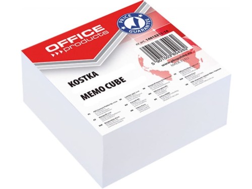 Kostka papierowa biała klejona Office products 85x85x40mm