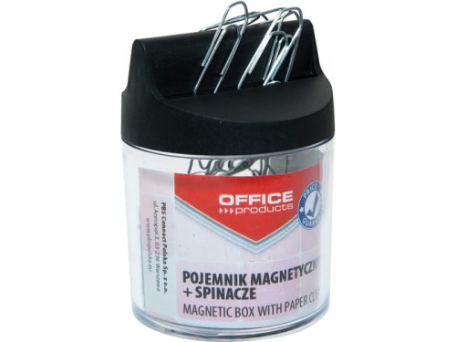 Spinacze biurowe okrągłe Office Products 26mm 100 sztuk w pojemniku magnetycznym
