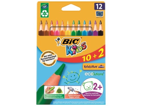 Kredki Bic Kids Evolution Eco Triangle 10+2 kolory