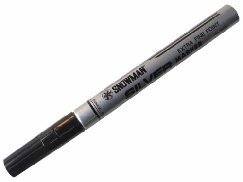 Marker olejowy Snowman cienki 0,5-0,8mm srebrny