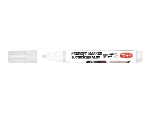 Marker kredowy ścieralny na sucho TOMA TO-296 4,5mm biały
