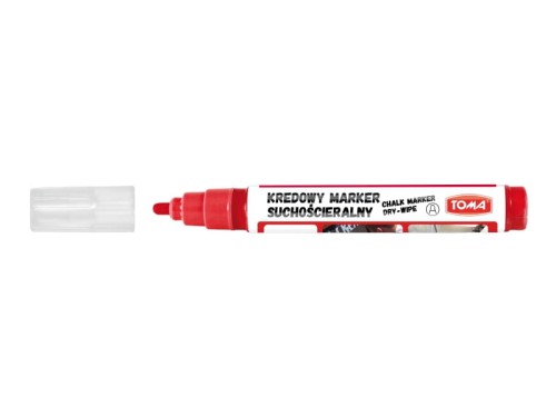 Marker kredowy ścieralny na sucho TOMA TO-296 4,5mm czerwony