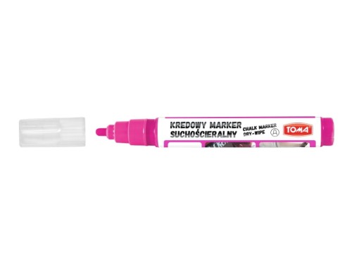 Marker kredowy ścieralny na sucho. TOMA TO-296 4,5mm różowy