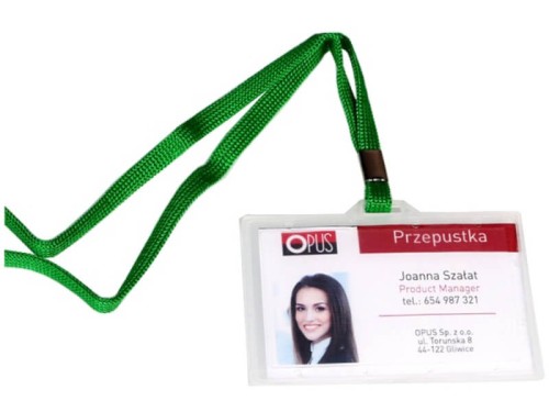 Etui na identyfikator ze smyczą  O.BADGE HOLDER 55x90mm zielony 1 szt.