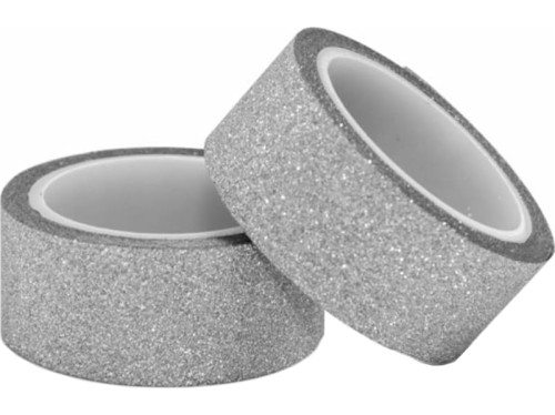 Taśma klejąca brokatowa Argo srebrna 15mm x 3m