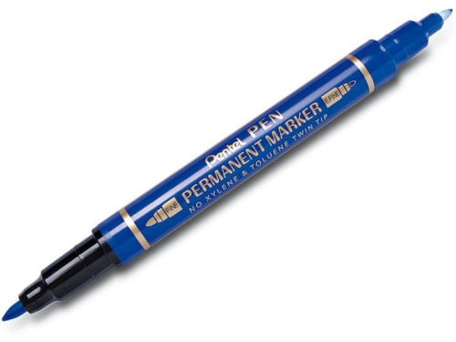 Marker permanentny Pentel N75W niebieski dwustrony