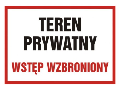 Tablica PB089 DT PN 29,7x42cm Teren prywatny