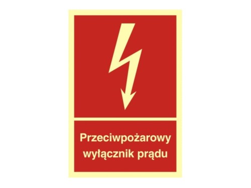 Znak BB012 BB PS 10x14,8 Przeciwpożarowy wyłącznik