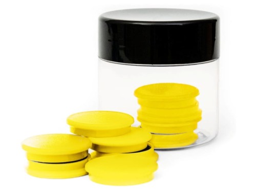 Magnesy do tablic okrągłe STRONG 30mm żółte 10 sztuk