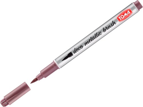 Marker permanentny Metallic Brush Toma TO-325 czerwony końcówka pędzelkowa