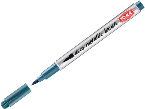 Marker permanentny Metallic Brush Toma TO-325 niebieski końcówka pędzelkowa