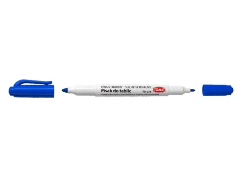 Pisak do białych tablic dwustronny Toma TO-270 niebieski 2 końcówki 1,5 i 0,8mm
