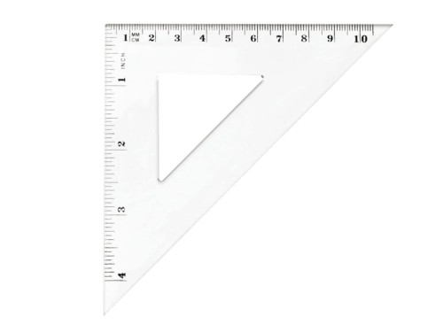 Ekierka plastikowa równoramienna Tetis 10,5 cm