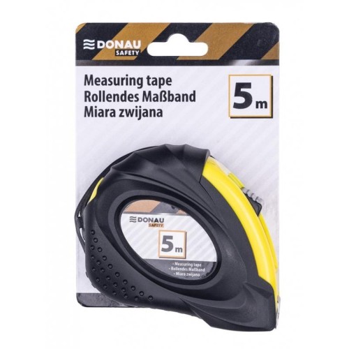 Miara zwijana/metrówka metalowa DONAU SAFETY 18mm x 5m czarno-żółta 1szt. !dostępność 28-08-26!