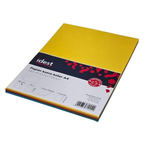 Papier ksero kolor A4/80 IDEST mix intensywny 100szt