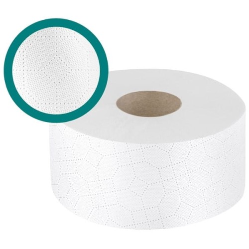 Papier toaletowy jumbo celuloza 2-warstwowy biały 2x17g 100m IDEST 12szt.