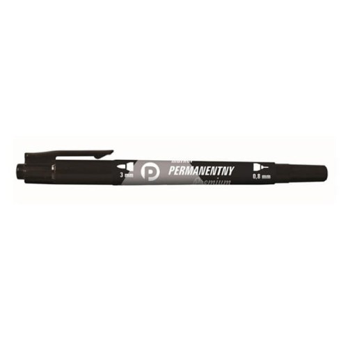Marker permanentny dwustronny 0,8 i 3mm TETIS czarny 1 szt. /KM501-V2/