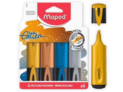 Zakreślacz Maped Glitter Metal metaliczny brokat 4 szt