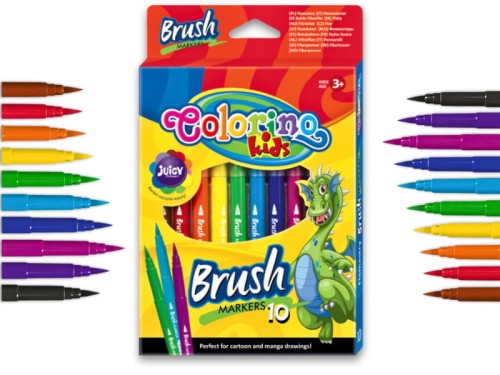 Flamastry pędzelkowe COLORINO Kids 10 kolorów 65610PTR