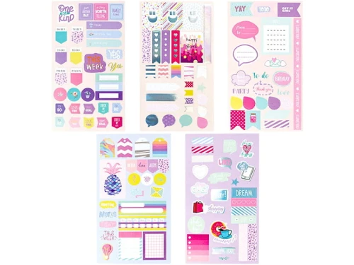 Zestaw papierowych naklejek MESHU Bright Moment 5 sztuk